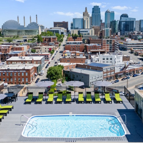 Swimming Pool with a view  of the City